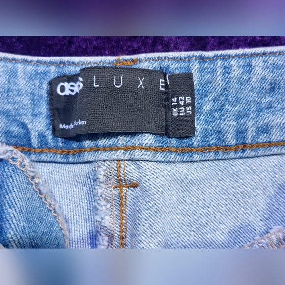 Asos Luxe Jean Shorts Cut Off Size 10 - Picture 2 of 3